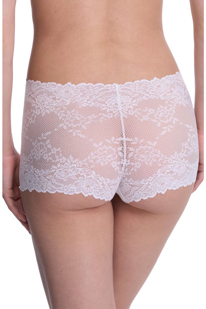 Heavenly Lace Boyshorts, Alternate, color, WHT