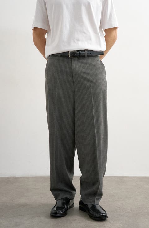 Pinstripe Straight Leg Pants