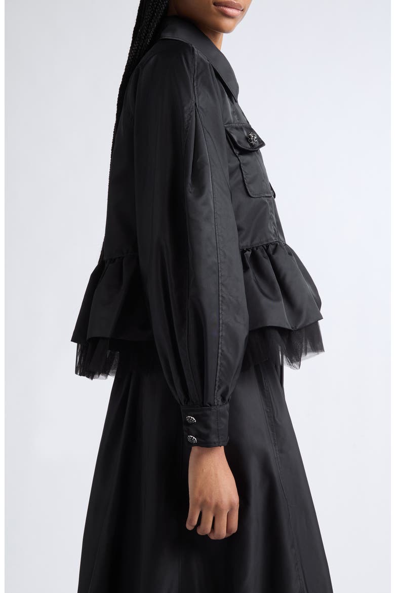 Margot Ruffle Hem Jacket, Alternate, color, BLACK/ BLACK