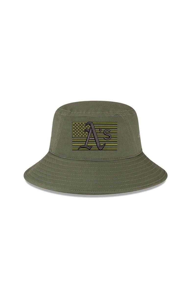 New Era Men's New Era Green Oakland Athletics 2023 Armed Forces Day Bucket Hat, Alternate, color, Green