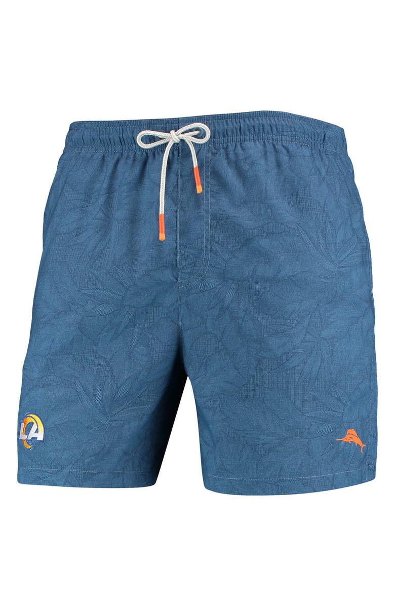 Tommy Bahama Men's Tommy Bahama Royal Los Angeles Rams Naples Layered Leaves Swim Trunks, Alternate, color, Royal