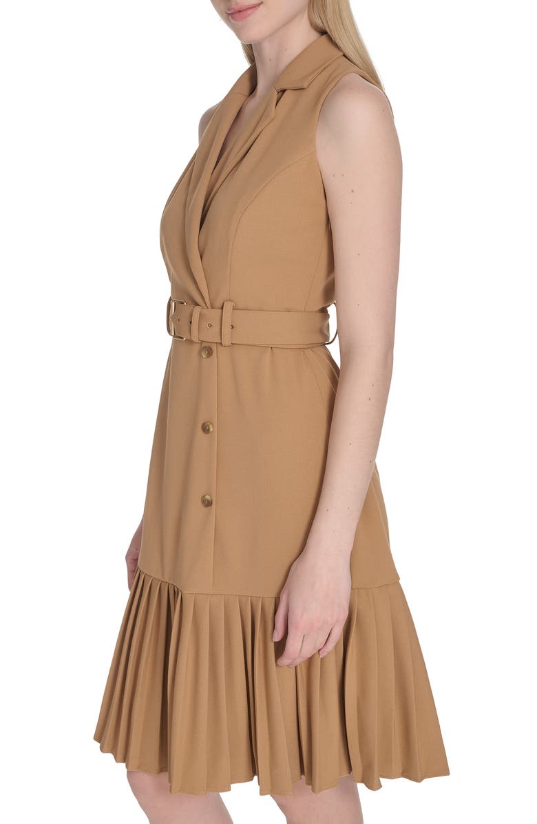 Calvin Klein Flounce Hem Shirtdress, Alternate, color, Luggage