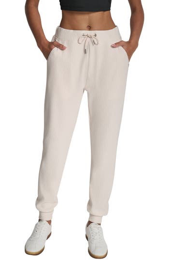 Dkny High Waist Joggers In White