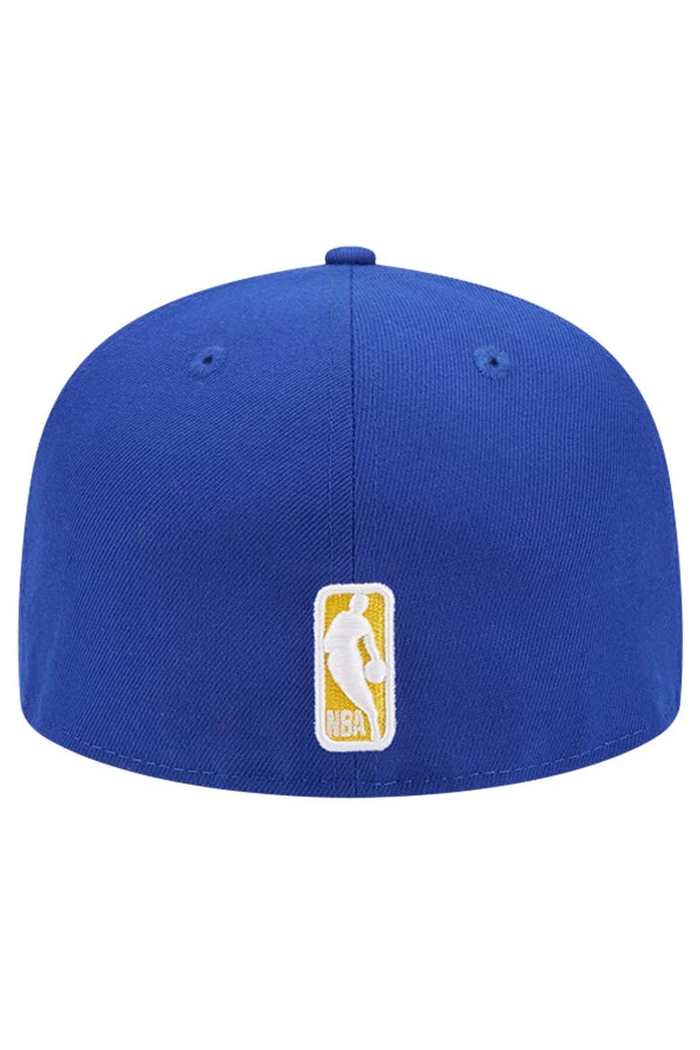 Men's New Era Royal Golden State Warriors Court Sport Leather Applique 59FIFTY Fitted Hat, Alternate, color, Royal