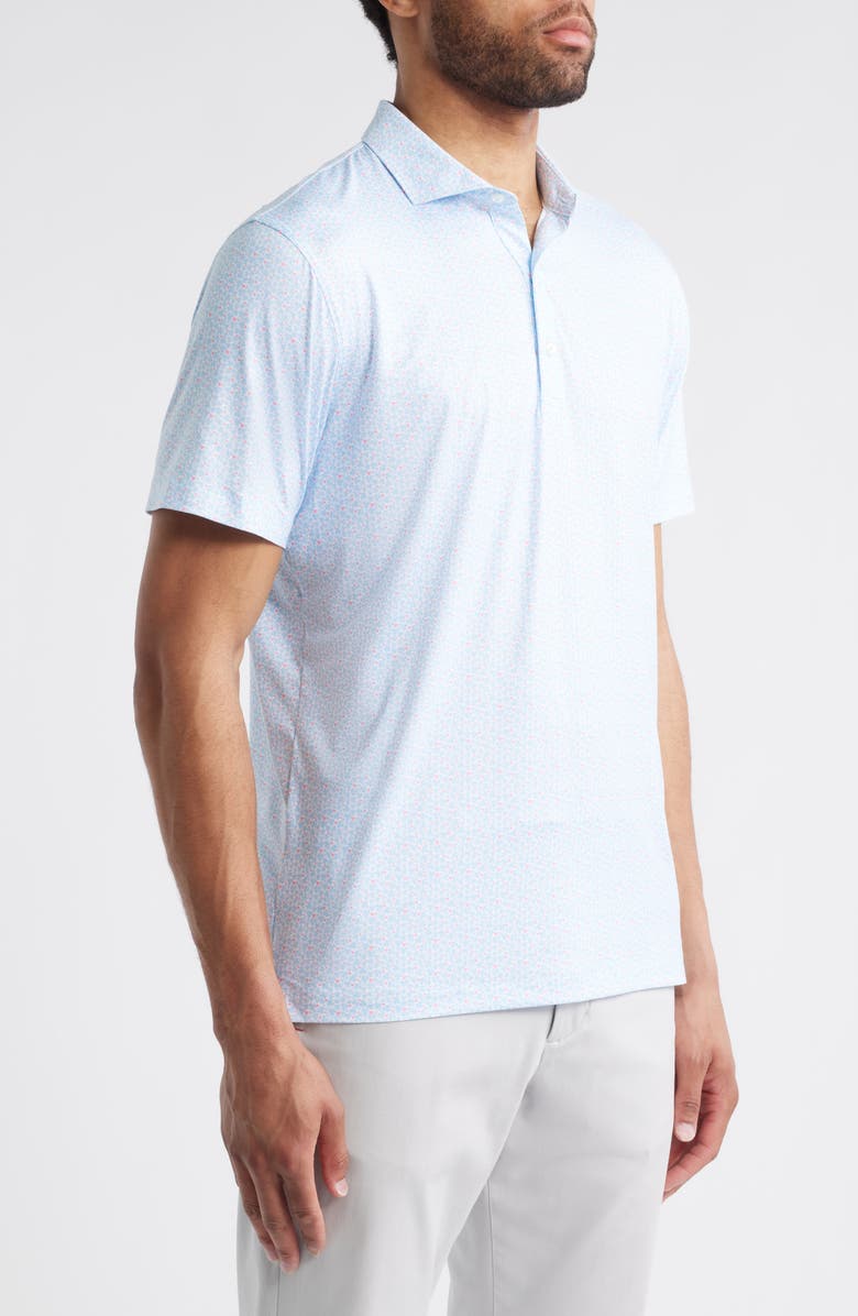 johnnie-O Four Leaf Clover Print Featherweight Performance Polo, Alternate, color, Kona