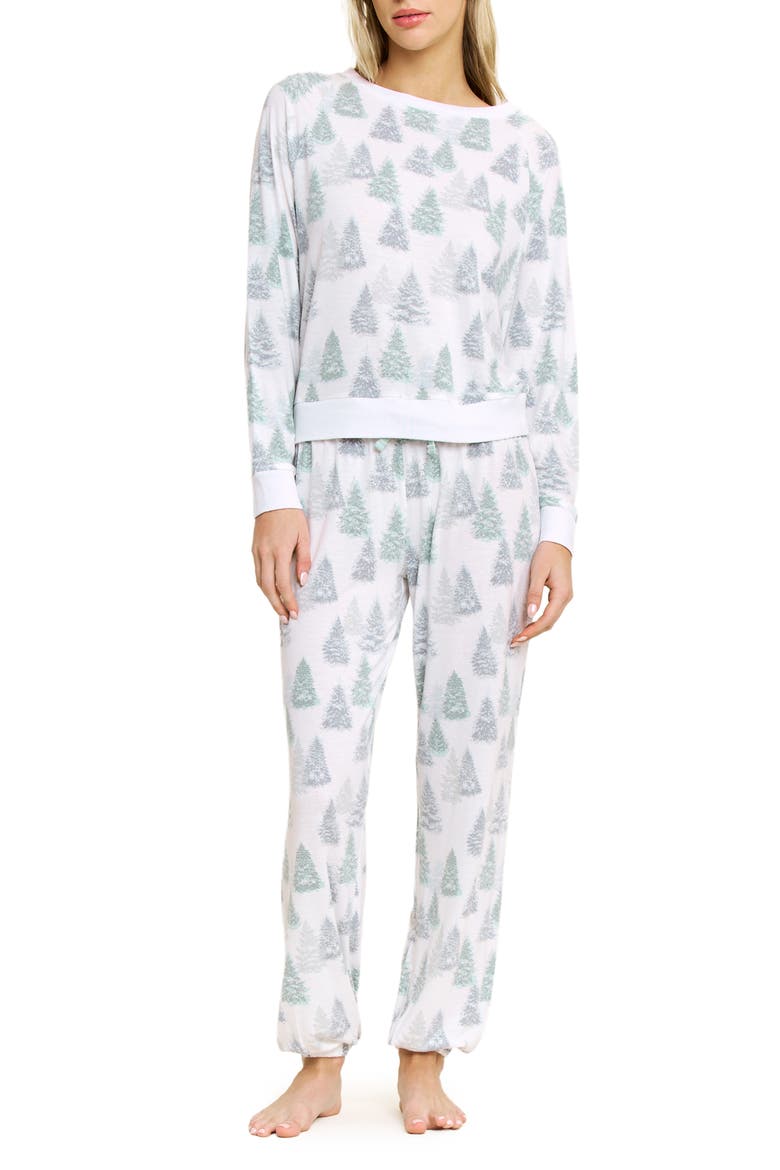 Star Seeker Brushed Jersey Pajamas, Main, color, IVORY PINES