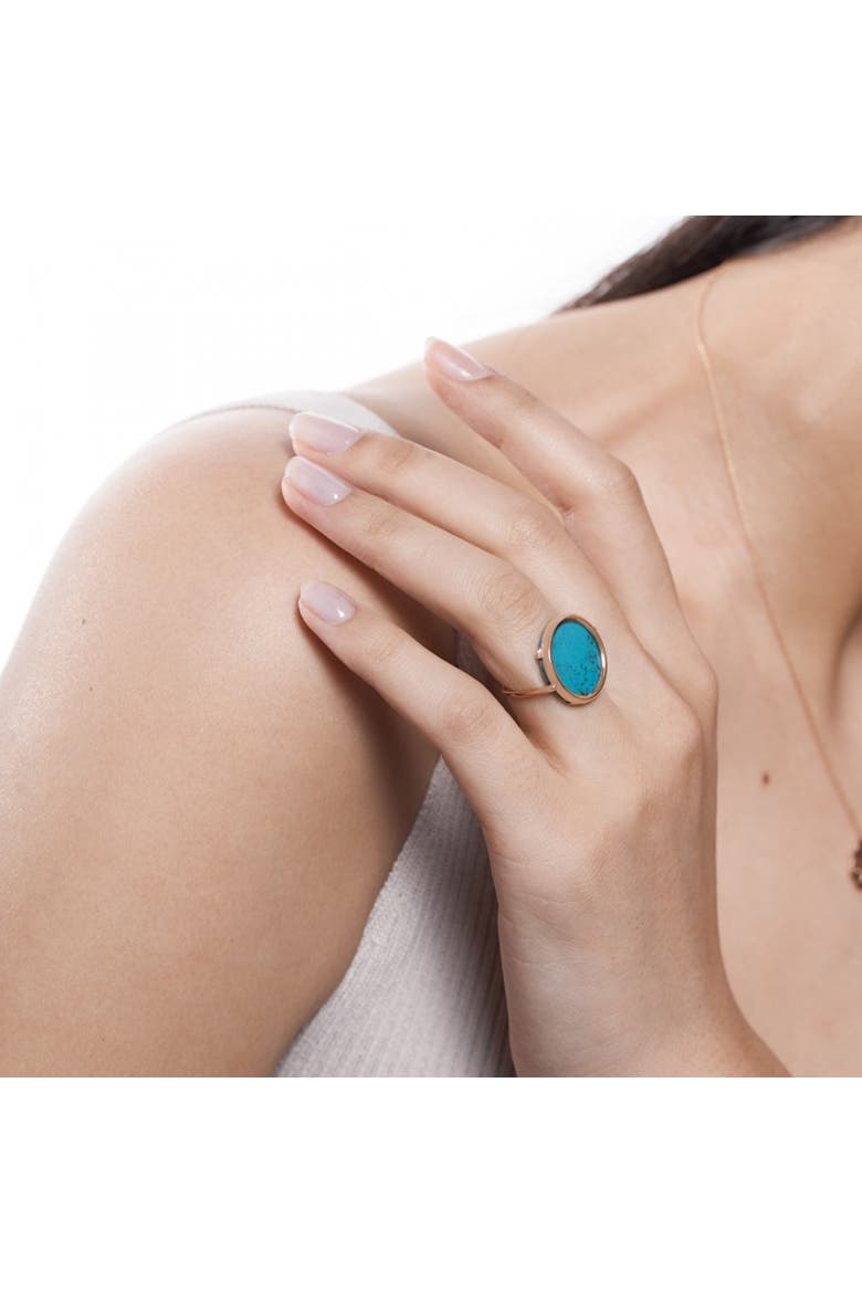 Disc Ring, Alternate, color, Turquoise