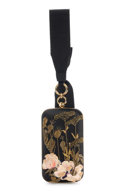 Givenchy Show Embroidered Satin Clutch In Black