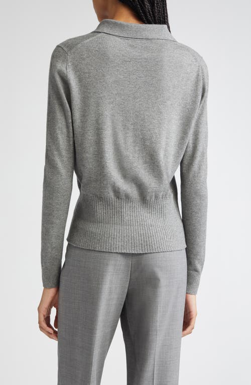 Lafayette 148 New York Rib Trim Button Front Polo Cardigan