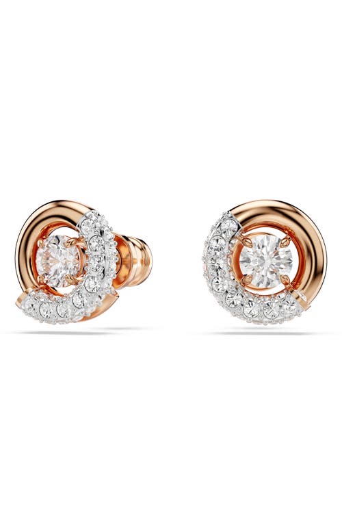 Swarovski Dextera Dancing Crystal Stud Earrings In Gold
