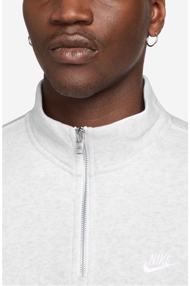 Club Half Zip Pullover, Alternate, color, BIRCH HEATHER/ WHITE