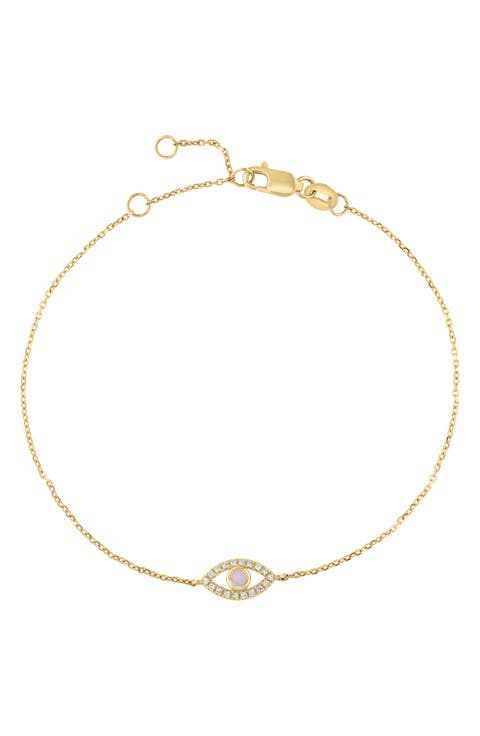 Diamond & Mother Of Pearl Eye Bracelet