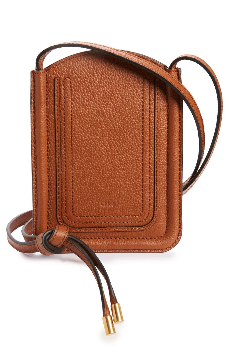 Chloé Marcie Leather Phone Pouch on Strap, Main, color,