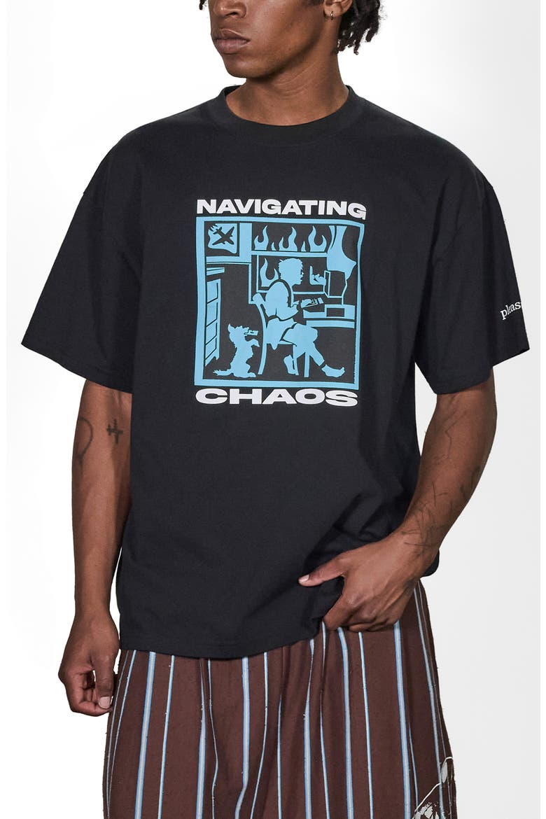 Navigate Graphic T-Shirt, Main, color, BLACK