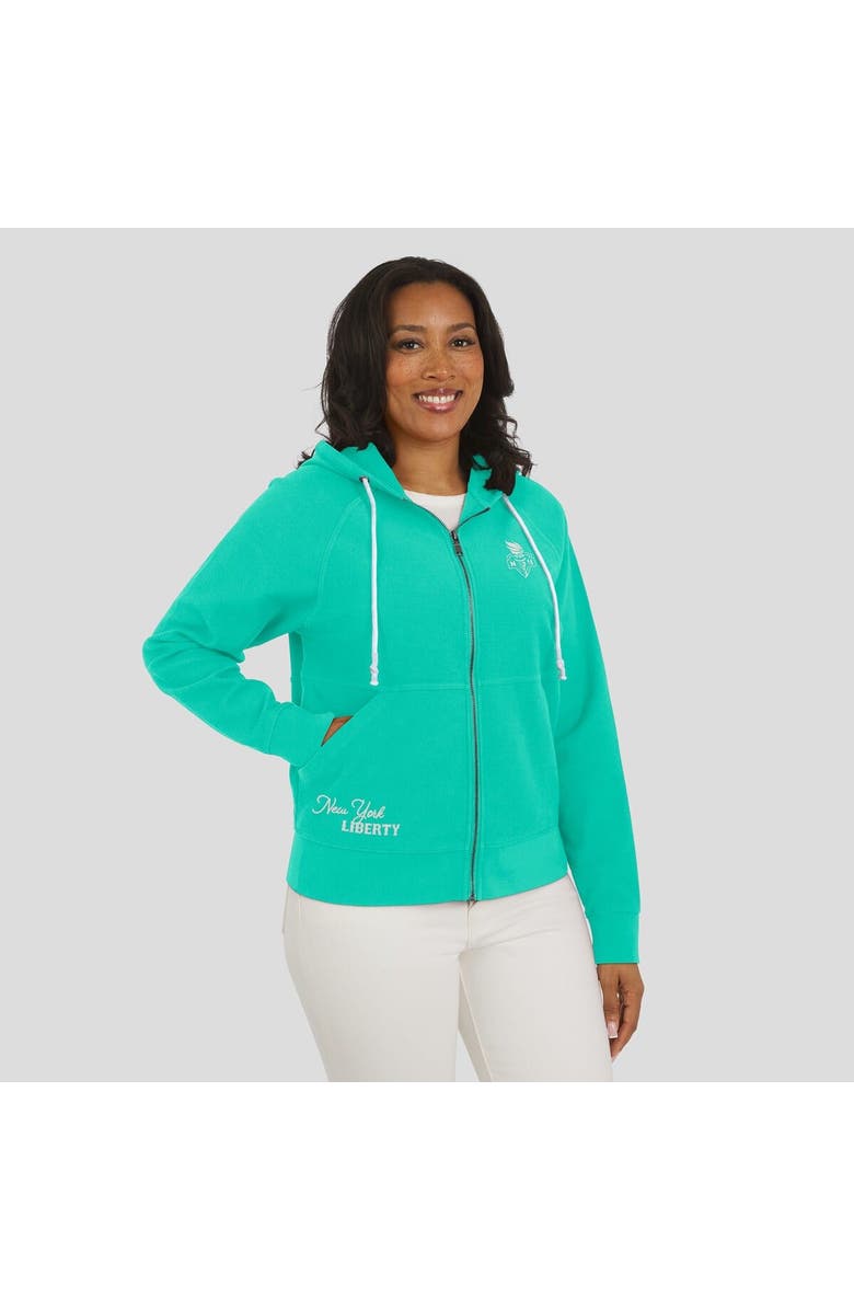 WEAR by Erin Andrews Women's WEAR by Erin Andrews Mint New York Liberty Vintage Full-Zip Raglan Hoodie, Alternate, color, 