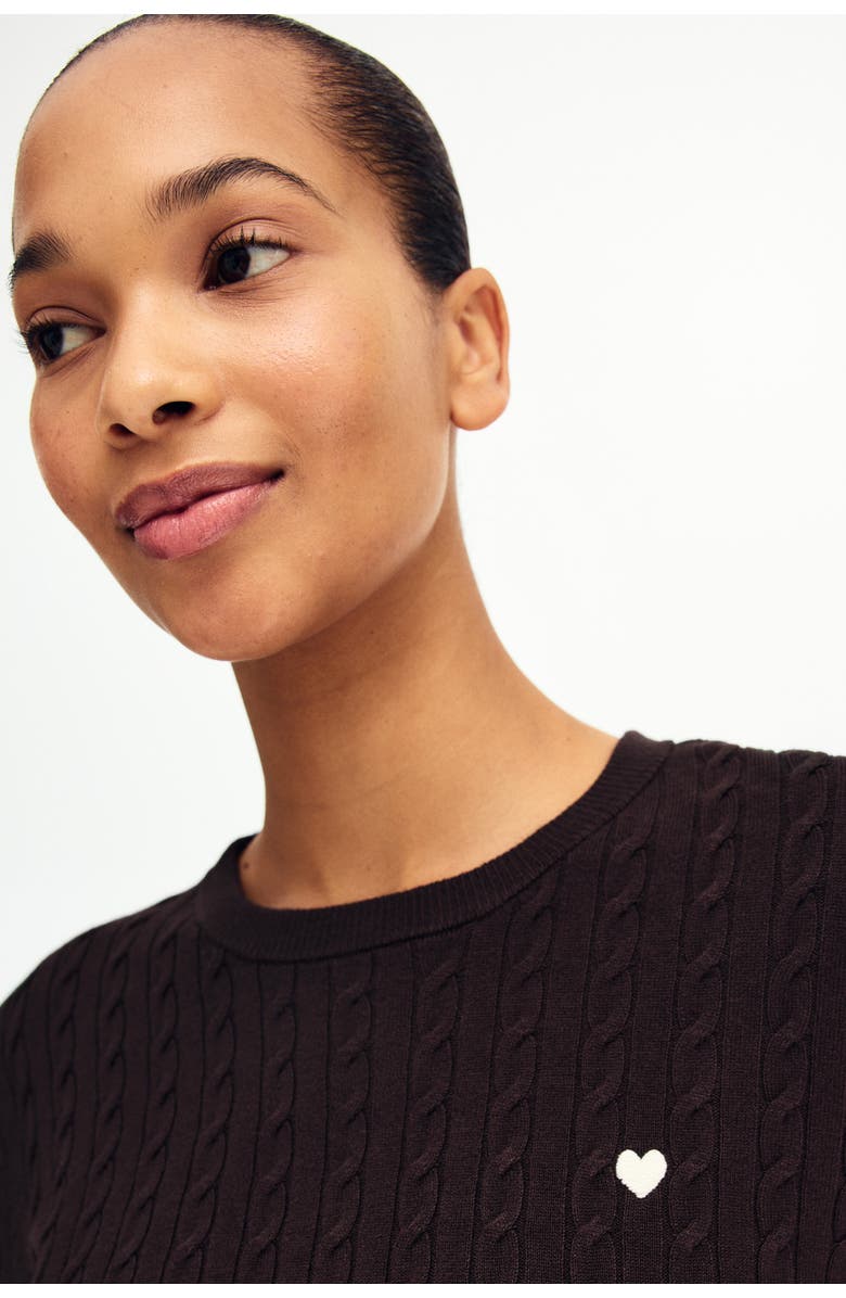 H&M Cable-knit Jumper, Alternate, color, Dark Brown