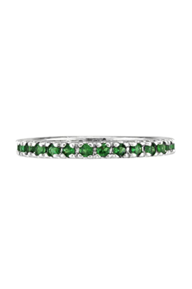 Emerald Semi-Eternity Band Stackable Ring in 14K, Alternate, color, 0.38ct/White Gold