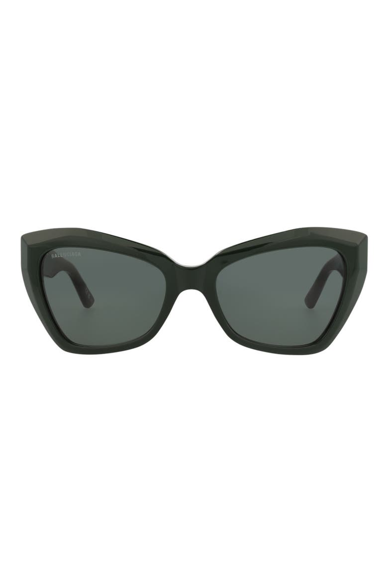 56mm Cat Eye Sunglasses, Main, color, GREEN GREEN GREEN
