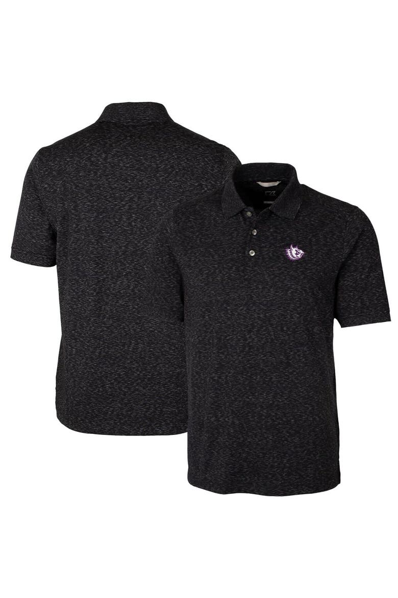 Men's Cutter & Buck Black TCU Horned Frogs Vault Advantage Tri-Blend Space Dye Big & Tall Polo, Main, color, Black