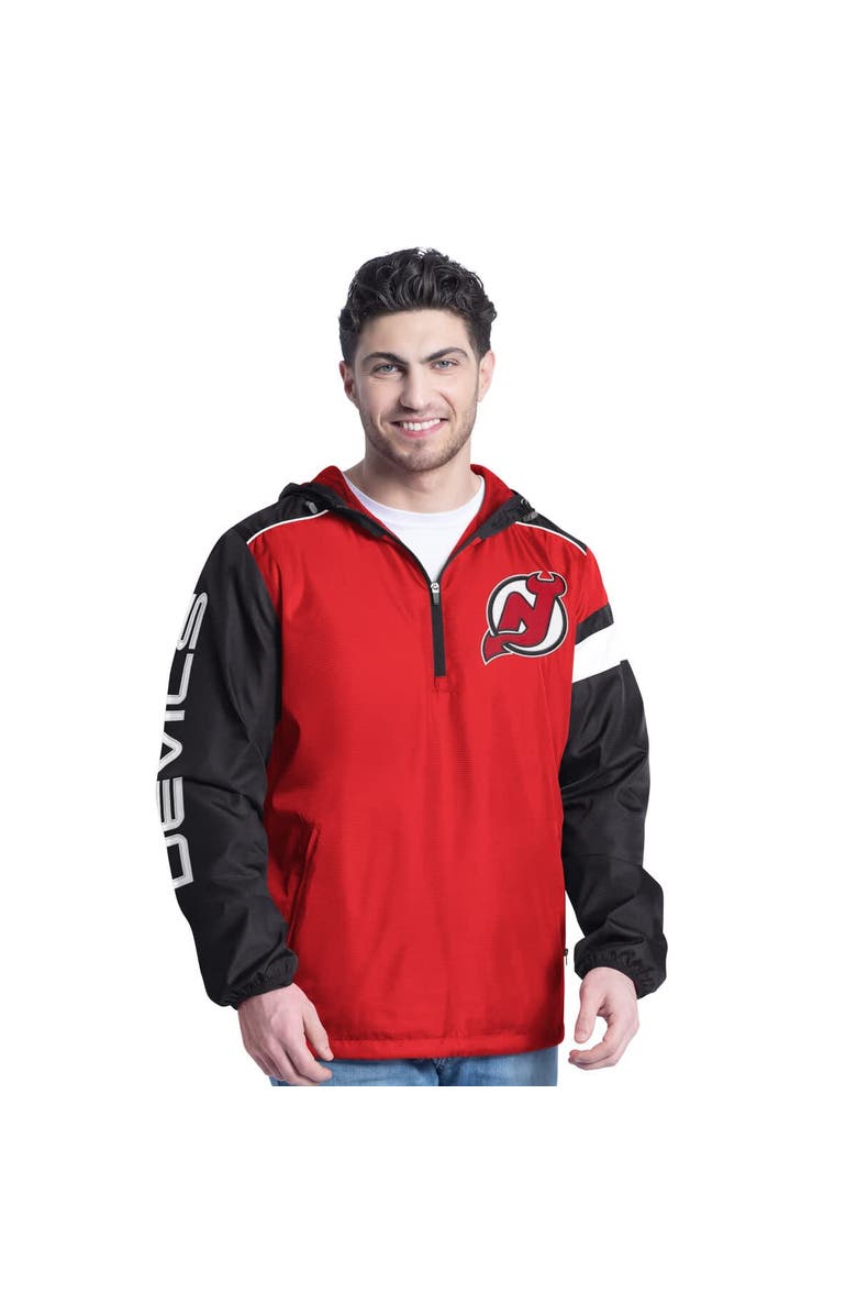 G-III SPORTS BY CARL BANKS Men
s G-III Sports by Carl Banks Red/Black New Jersey Devils Lateral Half-Zip Hoodie Jacket, Main, color, Red