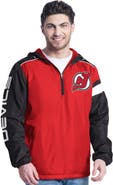 G-III SPORTS BY CARL BANKS Men's G-III Sports by Carl Banks Red/Black New Jersey Devils Lateral Half-Zip Hoodie Jacket