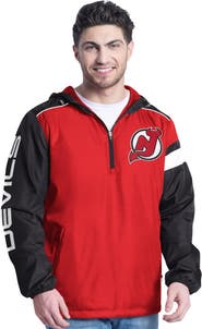 G-III SPORTS BY CARL BANKS Men's G-III Sports by Carl Banks Red/Black New Jersey Devils Lateral Half-Zip Hoodie Jacket
