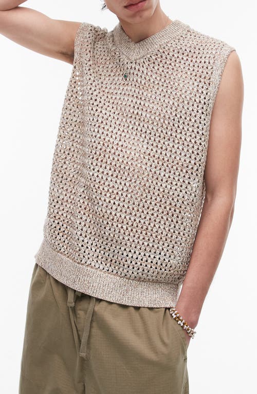 TOPMAN TOPMAN TWISTED OPEN STITCH SWEATER VEST 