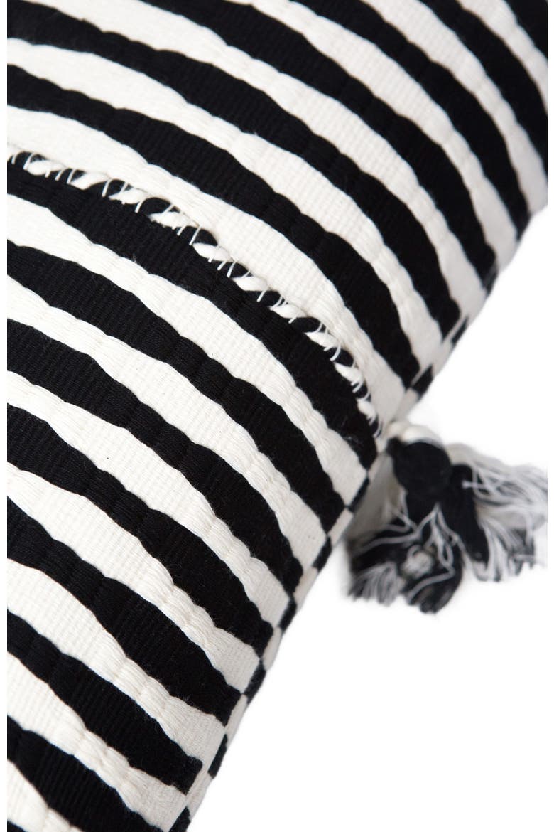 Antigua Classic Striped Handwoven Cotton Throw Pillow, Alternate, color, Black and Ivory