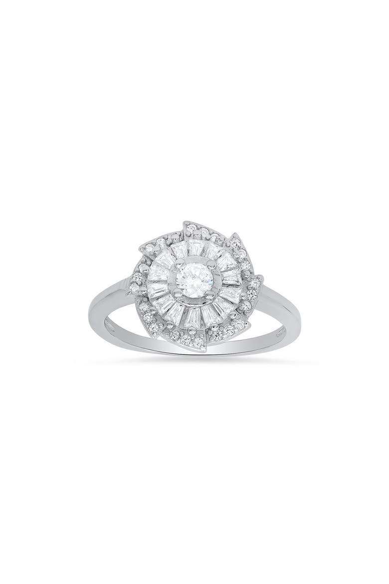 Sterling Silver Cubic Zirconia Halo Ring, Main, color, SILVER