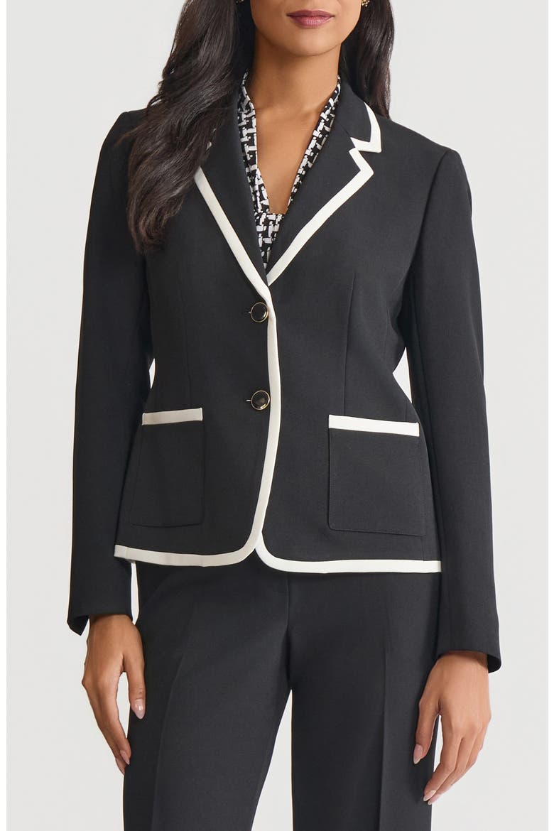 Two Button Jacket, Main, color, BLACK/ VANILLA ICE