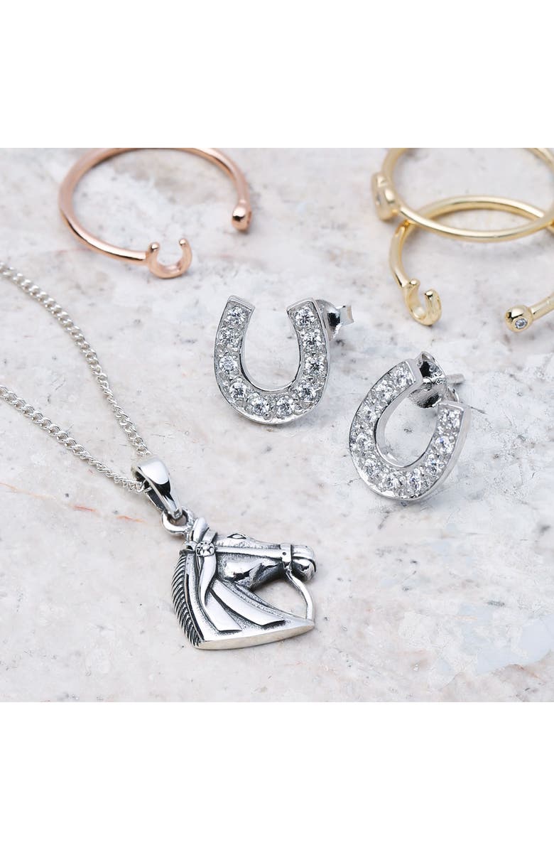 BLING JEWELRY Sterling Silver CZ Yee Haw Stud Earrings, Alternate, color, 