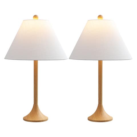 Albie 25" Modern Coastal Iron Column LED Table Lamp (Set of 2)
