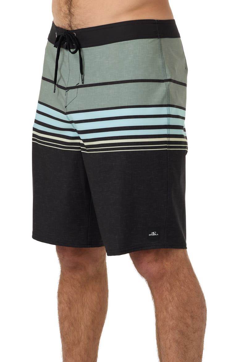 Hyperfreak Heat Stripe Swim Trunks, Alternate, color, BLACK