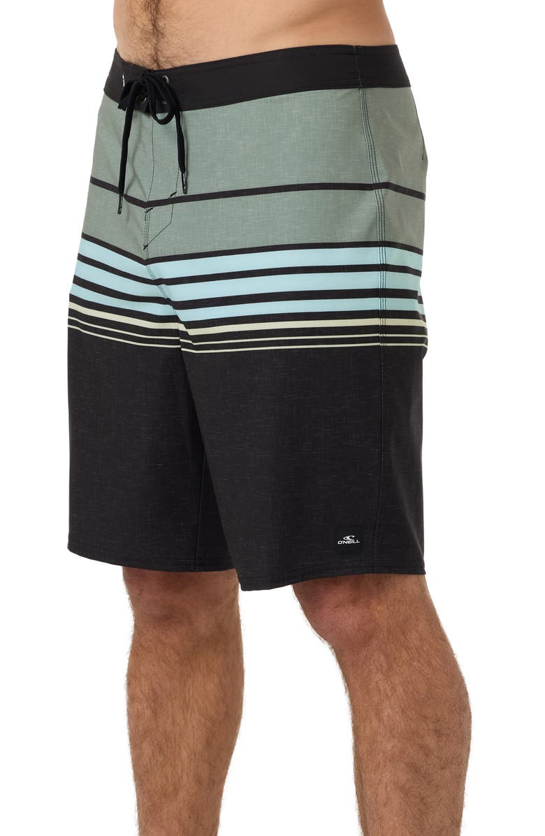 O'Neill Hyperfreak Heat Stripe Swim Trunks, Alternate, color, Black