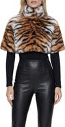Lyla Grant Fur-Free Fox (Faux Fur) Tiger Print Bolero, Short Sleeves