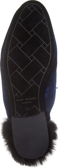 Hugh Velvet & Faux Fur Loafer Mule