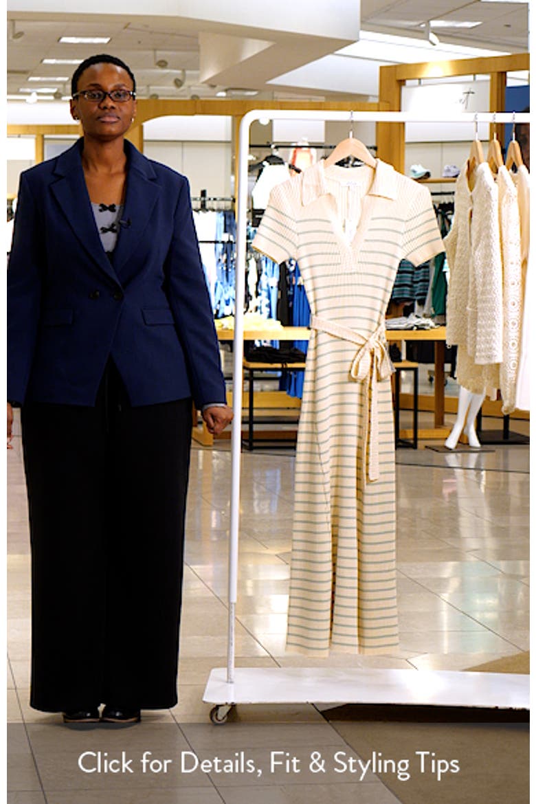 Stripe Ribbed Polo Sweater Dress video