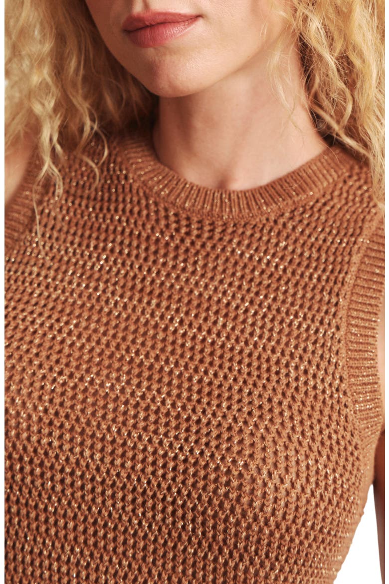 Metallic Sparkle Sweater Tank, Alternate, color, TOASTED COCONUT BROWN