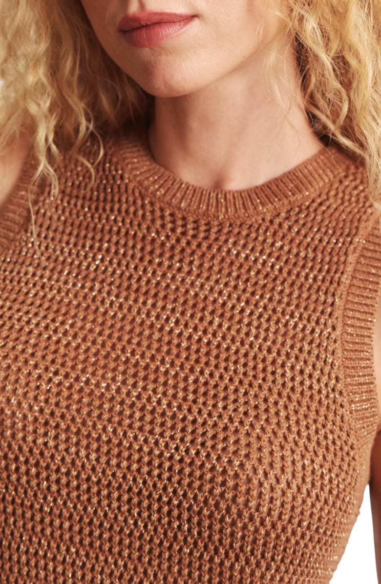 Sanctuary Metallic Sparkle Sweater Tank, Alternate, color, Toasted Coconut Brown