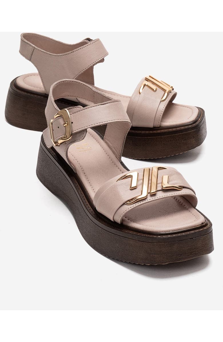 Forever & Always Shoes Lone Leather Platform Sandal, Main, color, Off-White