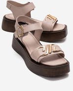Forever & Always Shoes Lone Leather Platform Sandal