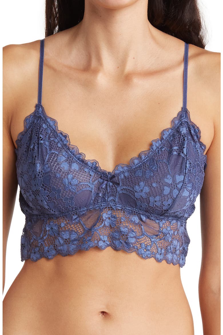 Lace Spaghetti Strap Bralette, Main, color, V BLUE