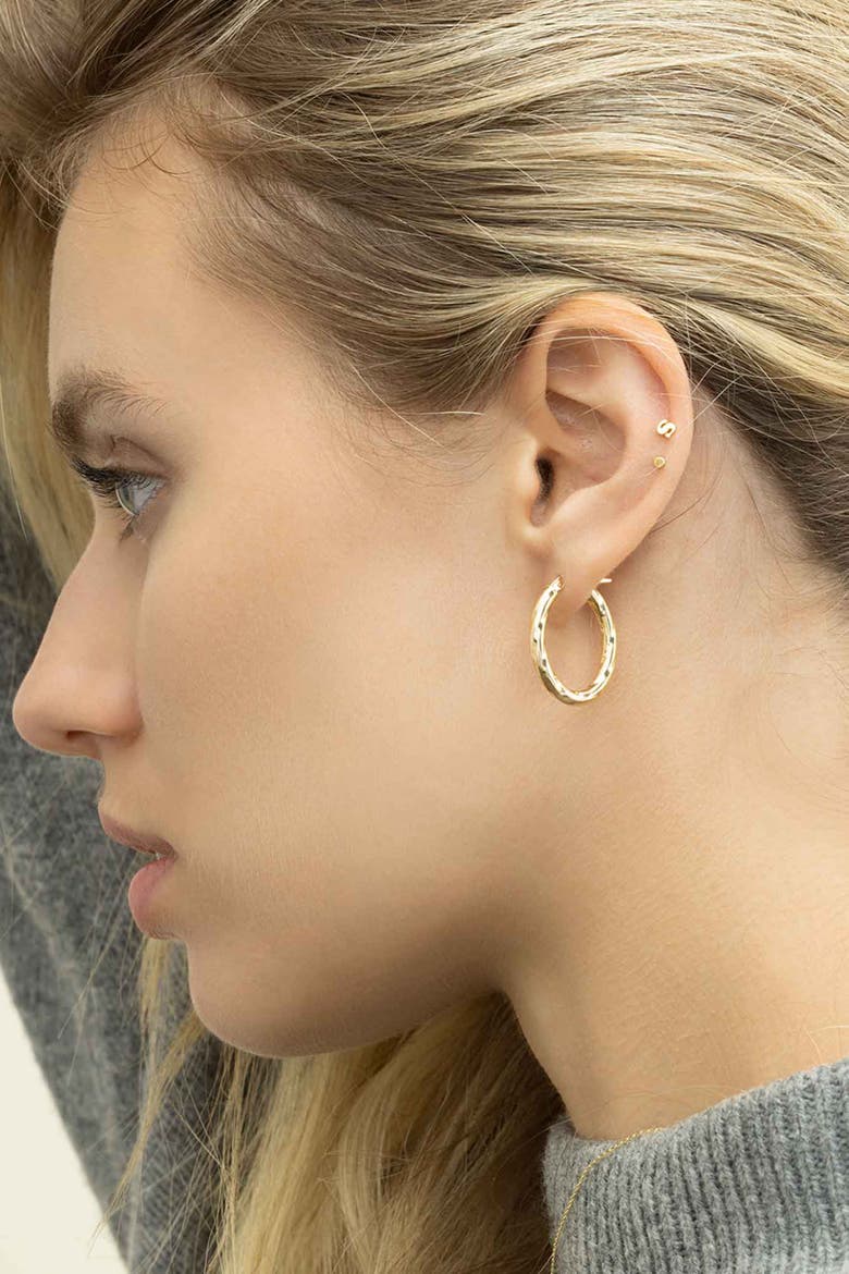 14K Gold Goddess Midi Oval Hoops, Alternate, color, Yellow Gold