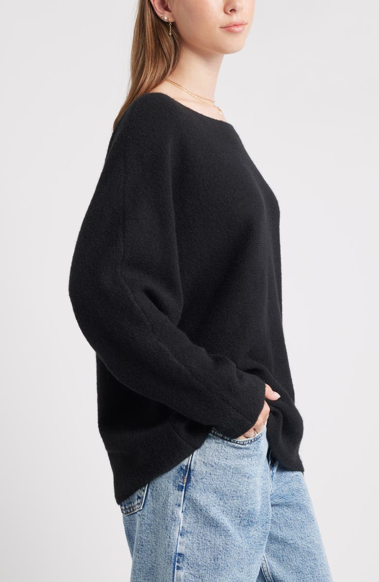 BP. Lofty Boat Neck Oversize Sweater, Alternate, color, Black