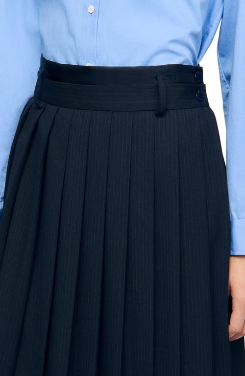 Sandro Theana Pleated Skirt In Blue