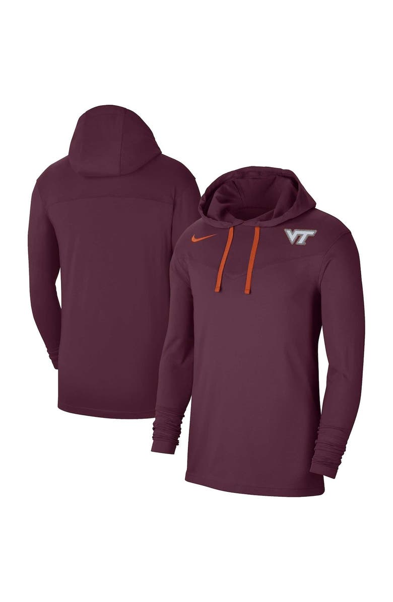 Nike Men's Nike Maroon Virginia Tech Hokies Off-Field Performance Long Sleeve Hoodie T-Shirt, Main, color, 