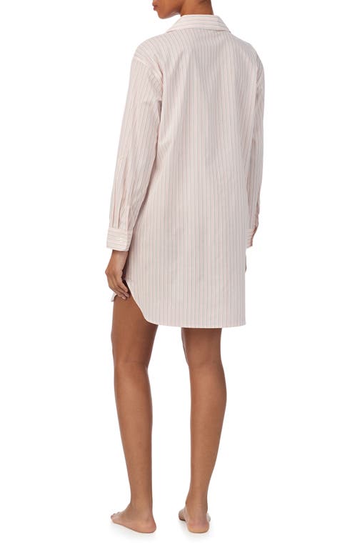 Ralph Lauren Lauren Print Cotton Blend Sleepshirt In White