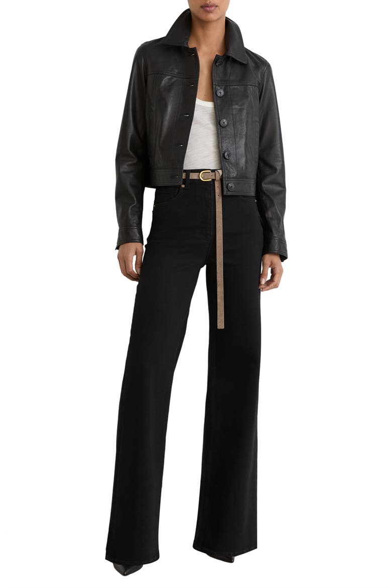 Jas High Waist Wide Leg Jeans, Alternate, color, BLACK