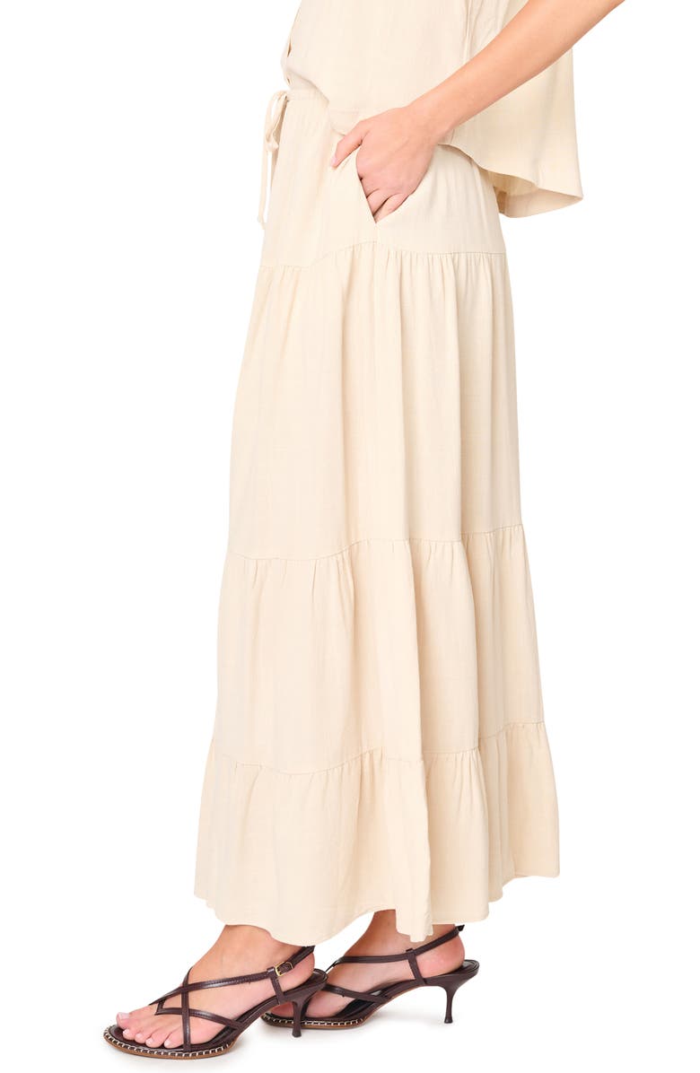 GIBSONLOOK Tiered Maxi Skirt, Alternate, color, Natural