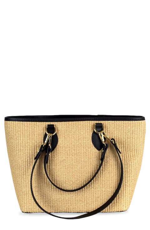 Naomi Raffia & Leather Tote